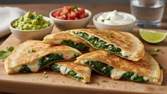 Chutný obed za 10 minút: šťavnatá quesadilla s cesnakom a špenátom